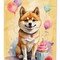 Edge Collections - 11.25" X 15.50" - Multicolor - Shiba Inu Birthday Flag - 1 Piece
